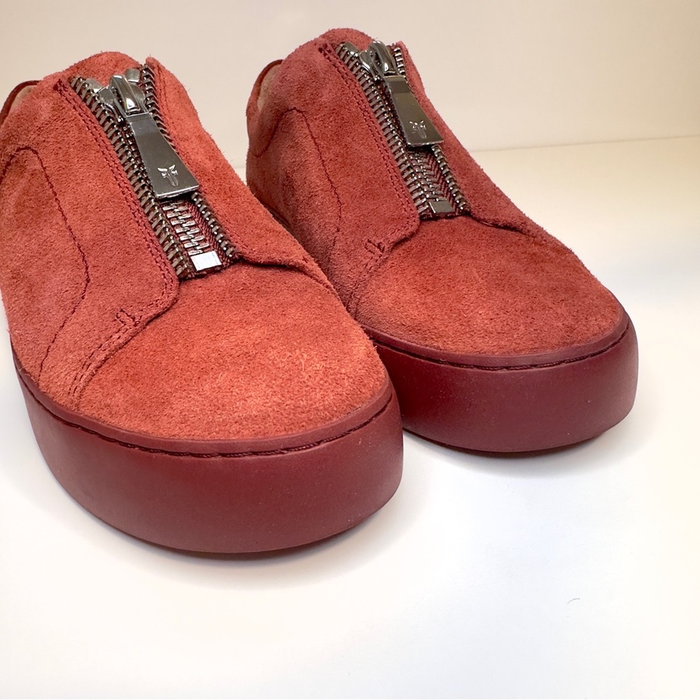 New! Frye Lena Zip Low Sneakers – Women’s Size 8M, Red Suede - Picture 9 of 16